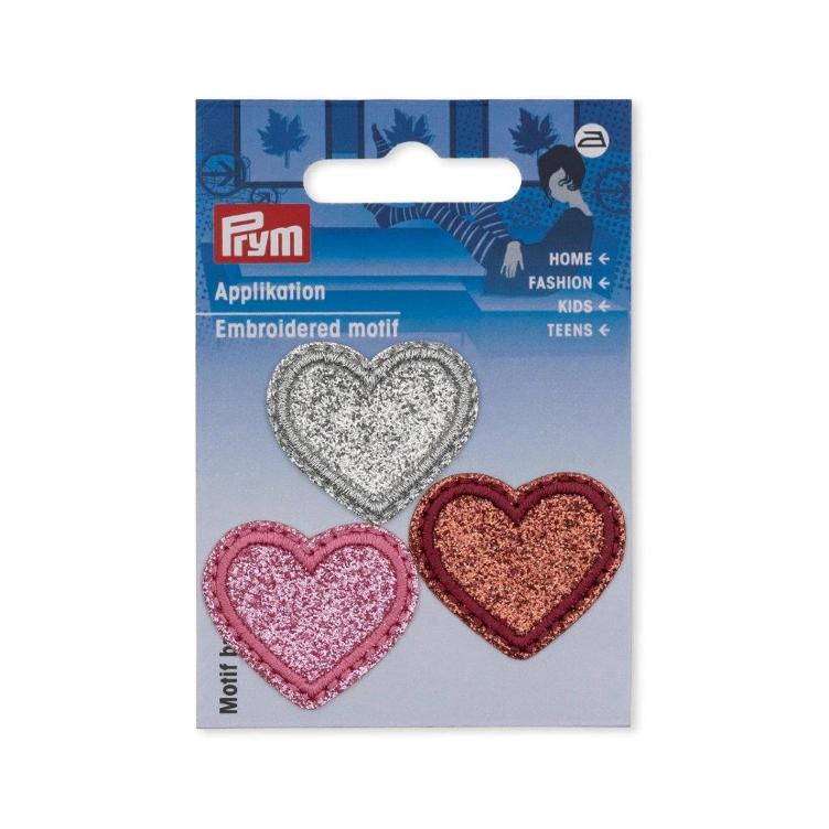Prym Applikation Herzen, mehrfarbig - 0