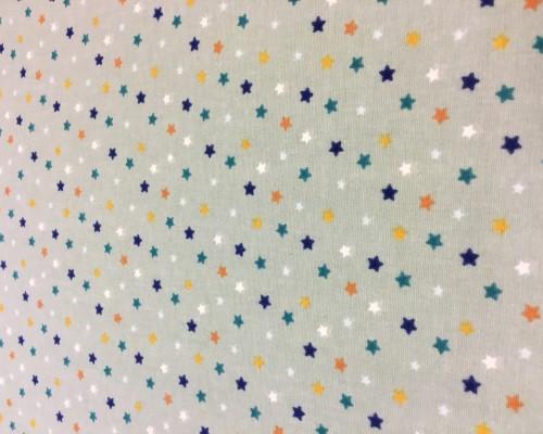 Stoff Flannel, Stars, Mint