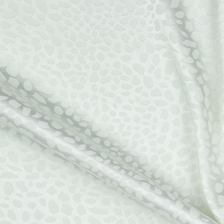 Stoff Polyester Satin Jacquard weiss
