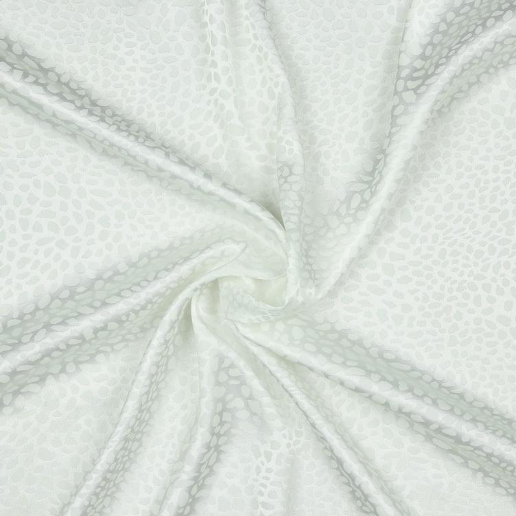 Stoff Polyester Satin Jacquard weiss - 0