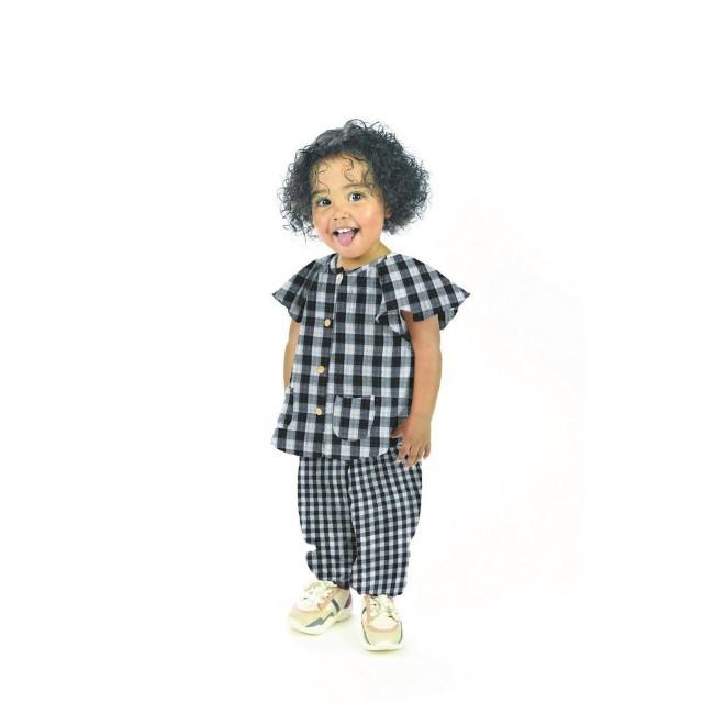 Stoff Musselin, doubleface checks, sand - 0