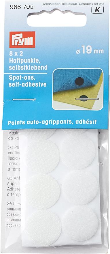 PRYM HAFTPUNKTE SELBSTKLEBEND Ø 19MM WEISS, 8 X 2STK.