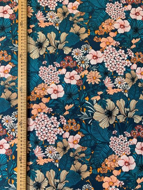 Stoff Baumwolle Stretch Blumen - 0