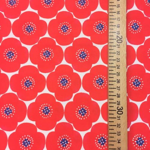 Stoff Baumwolle Emilie, Blumen rot