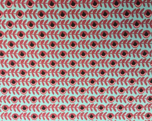 Stoff Polyester geblumt grün/weinrot