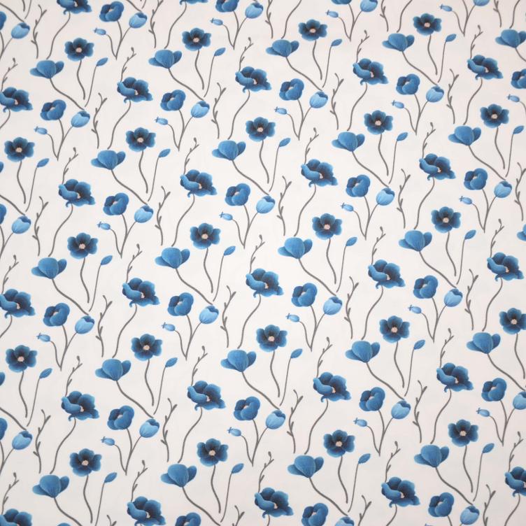 Stoff Jersey Blue Poppy