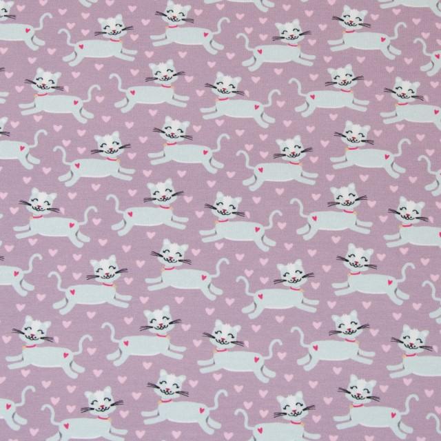 Stoff Jersey Jumping Cat