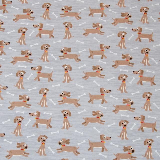 Stoff Jersey Happy Dogs