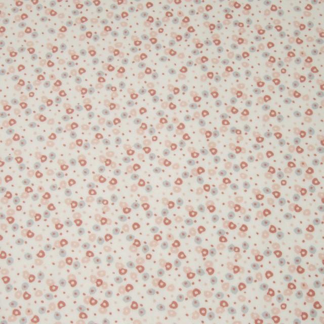 Stoff Nicki Plüsch, Pointi weiss/rosa