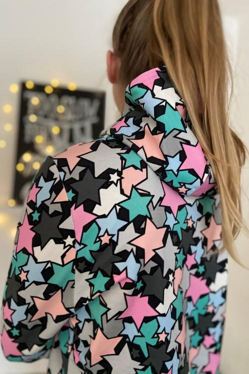 Stoff Sweat Comic Stars bunt