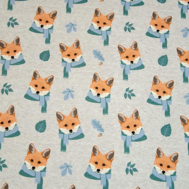Stoff Sweat Folk Fox