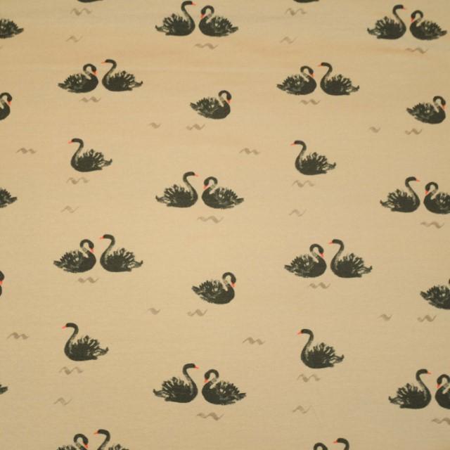Stoff French Terry Sweet Swan