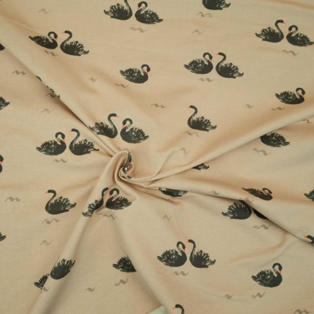 Stoff French Terry Sweet Swan - 0