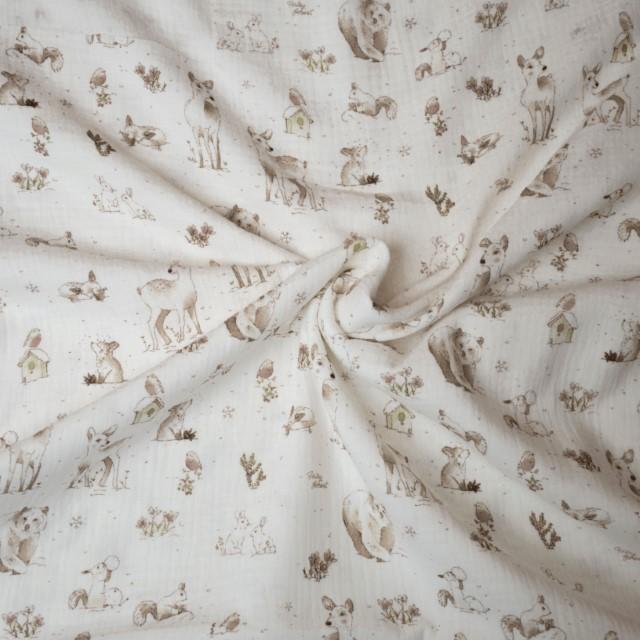 Stoff Musselin Forest ecru - 0