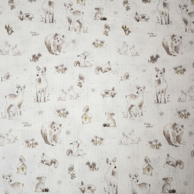 Stoff Musselin Forest ecru