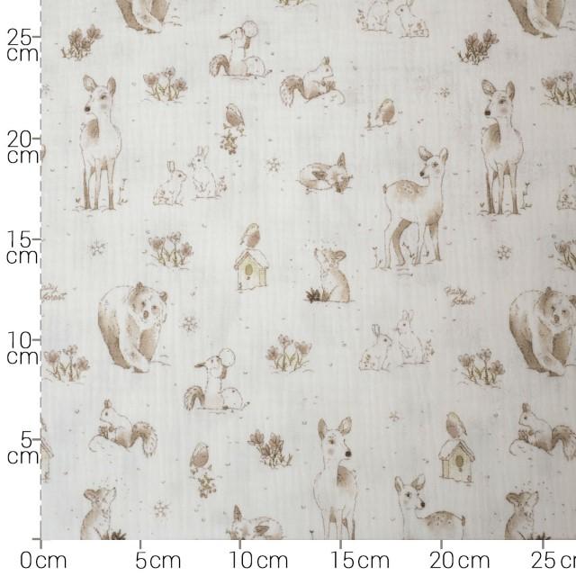 Stoff Musselin Forest ecru - 1