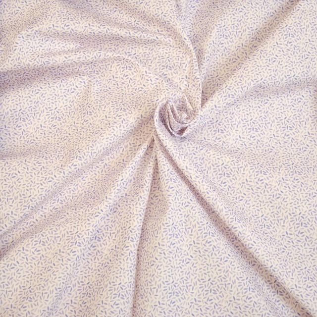 Stoff Baumwolle Blüten lila/weiss - 0
