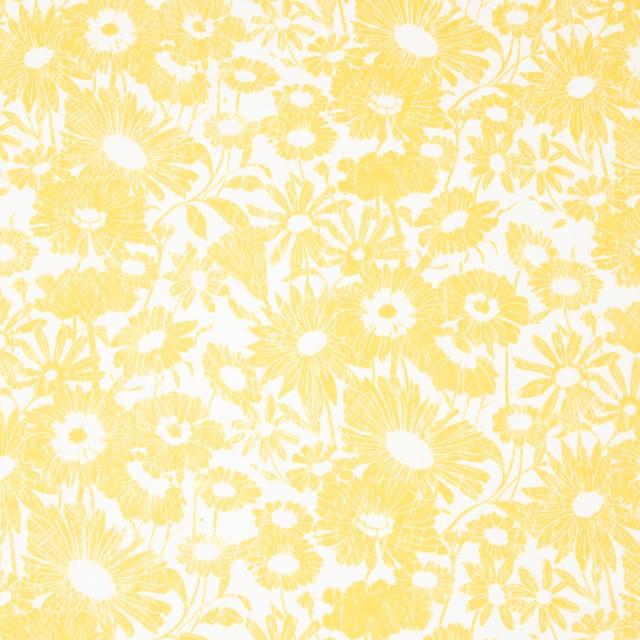 Stoff Baumwolle Blumenwiese gelb