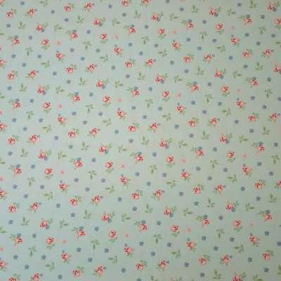 Stoff Baumwolle Emilie Vintage Blumen hellblau