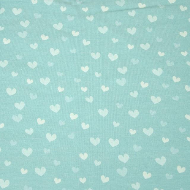 Stoff Jersey Hansi Heart türkis
