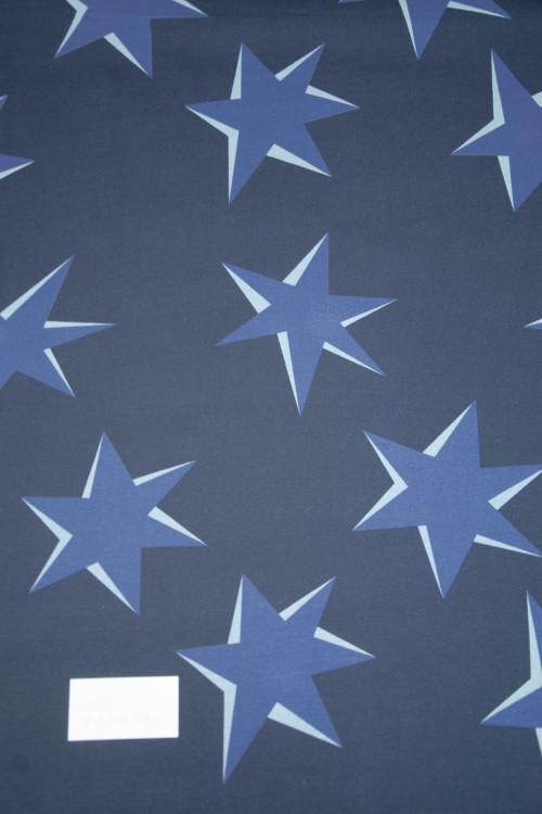 Stoff Sweat Big Pattern, Sterne Blau - 0
