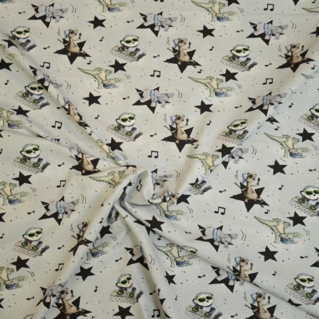 Stoff Sweat Zoodisco grau/schwarz - 0