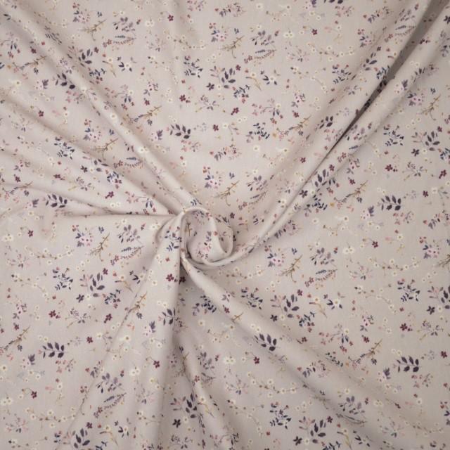 Stoff Sweat Lovely Flowers lila - 0