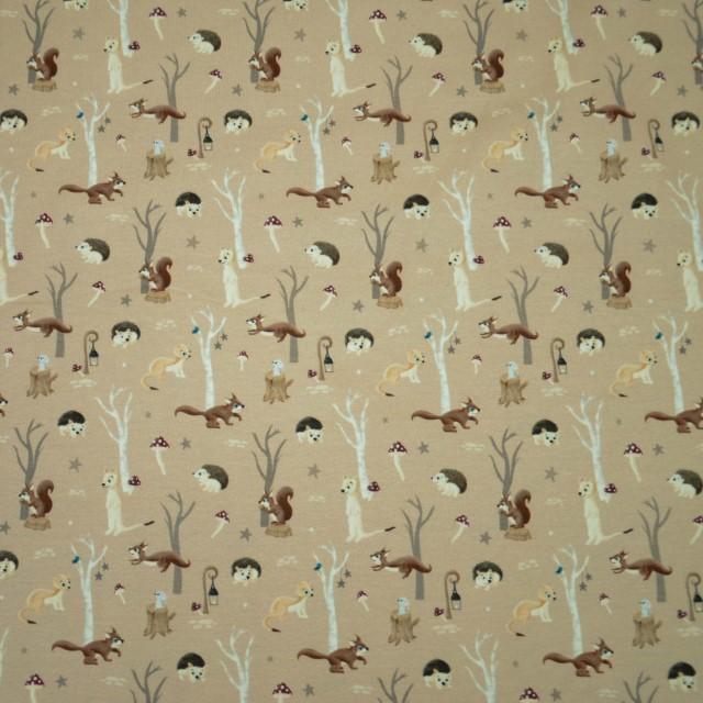 Stoff Sweat Wonderforest beige