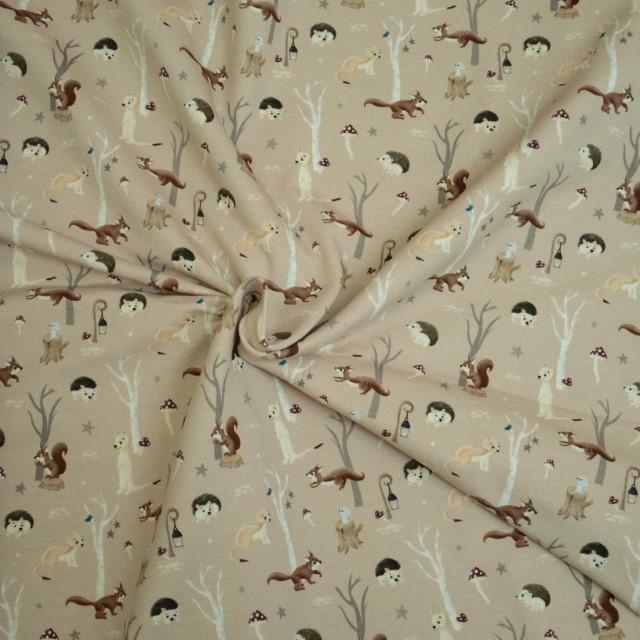 Stoff Sweat Wonderforest beige - 0