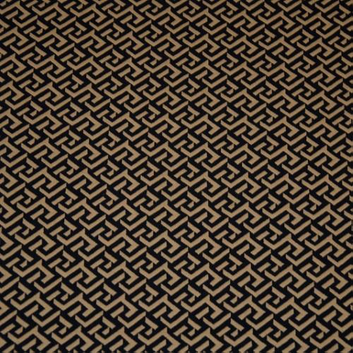 Stoff Jacquard stretch, Henry beige/schwarz