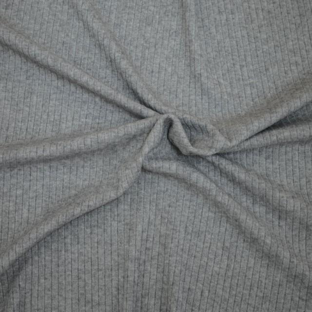 Stoff Rippen Strick, grau - 0