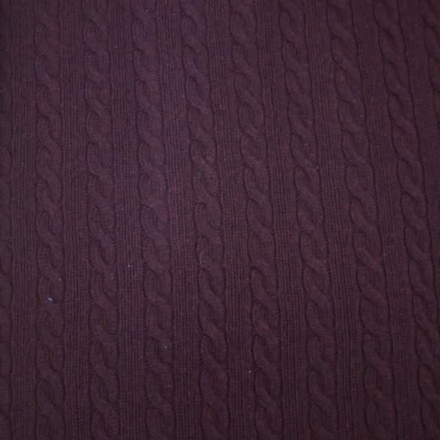 Stoff Wollstrick Zopfmuster bordeaux