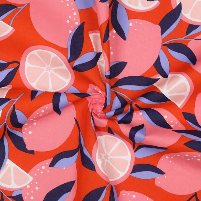Stoff Coated Cotton Lemons orange - 1