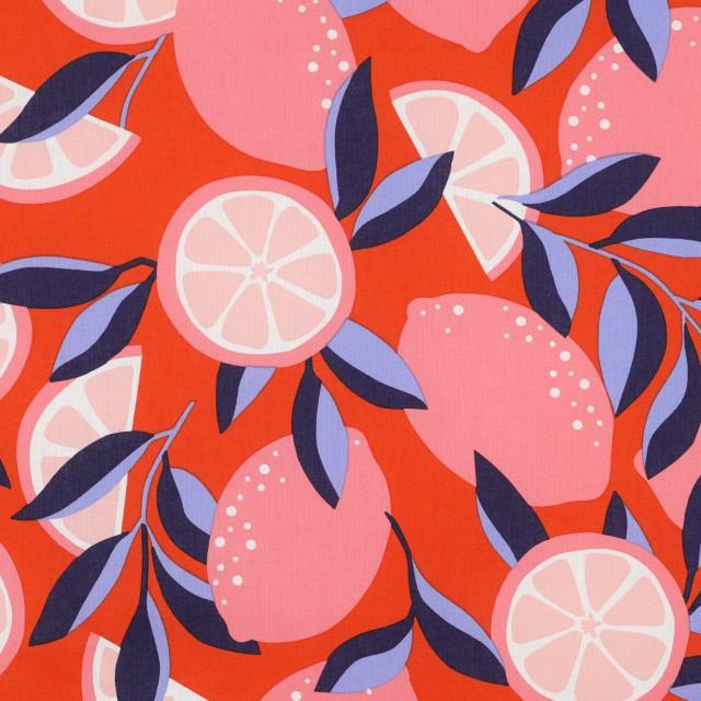 Stoff Coated Cotton Lemons orange