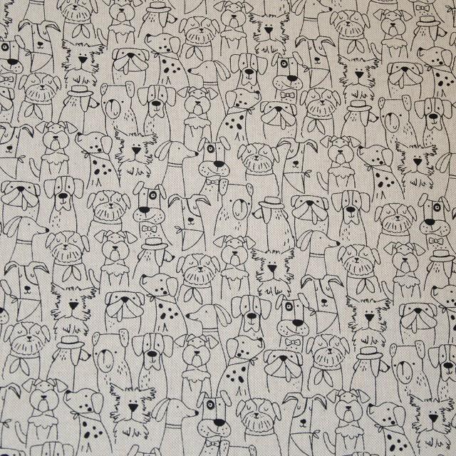 Stoff Carton Dog Baumwolle Canvas