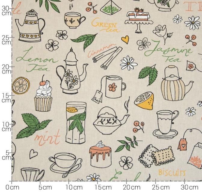 Stoff Canvas, Tea party nature - 0