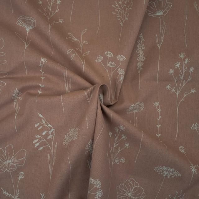 Stoff Canvas Fragile natur/altrosa - 0