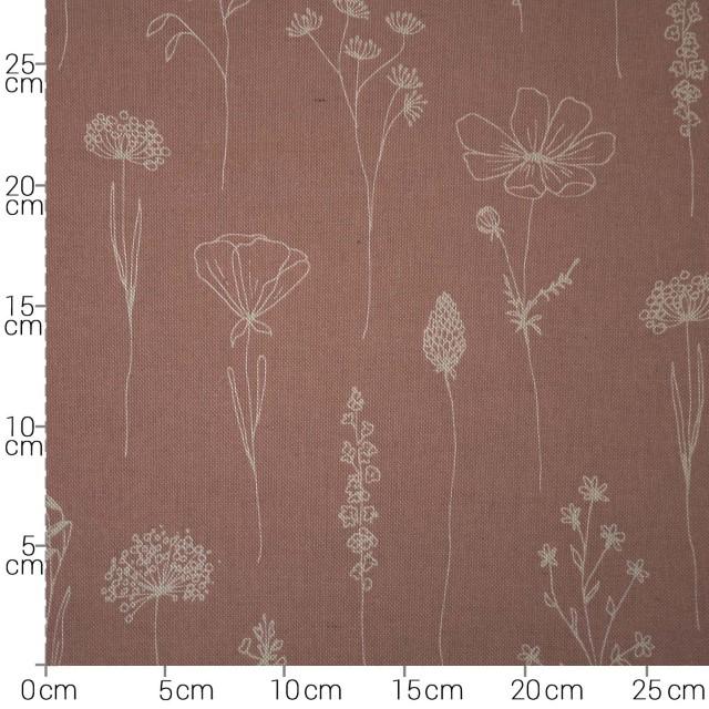 Stoff Canvas Fragile natur/altrosa - 1