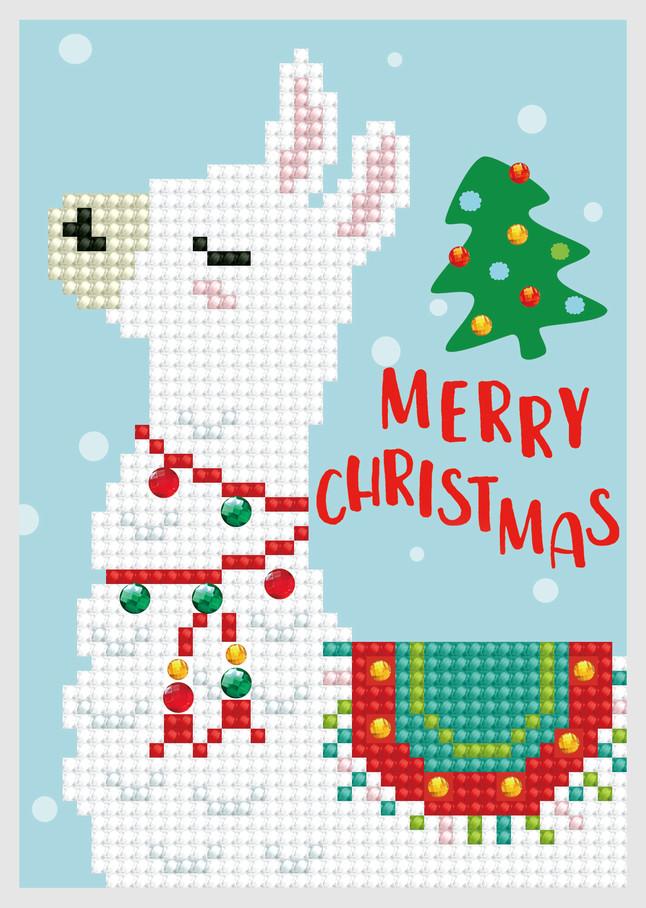 DIAMOND DOTZ Grußkarte Lama Weihnacht