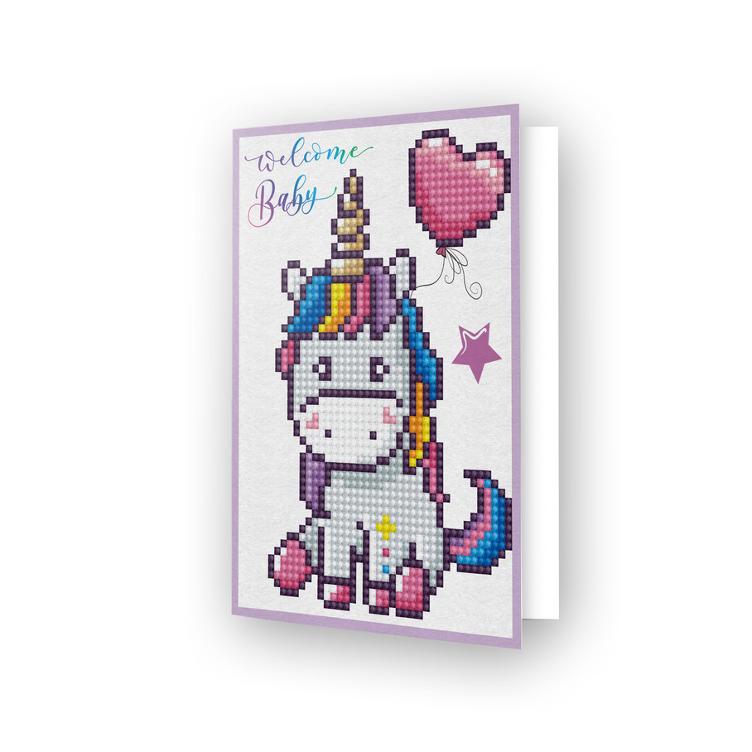 DIAMOND DOTZ Grußkarte Einhorn