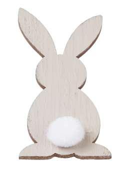 Holz-Hasen m. Klebepunkt 3 Stück 6 cm