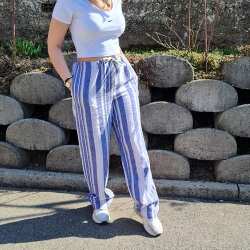 Leinenhose gestreift, Grösse M