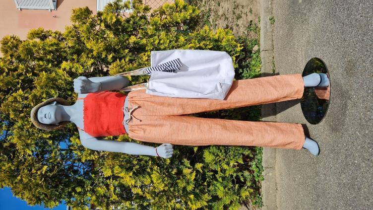 Leinenhose salmon, Grösse M