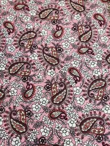 Stoff Viskose Paisley, rosa