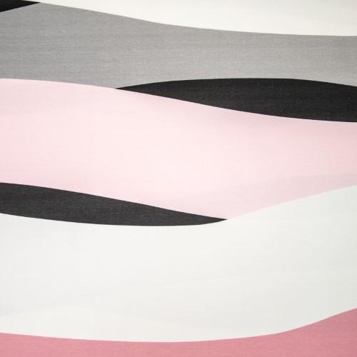 Stoff Jersey Wave XL, grau/pink