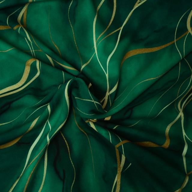 Stoff Viskose Kate grün/gold - 0