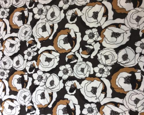 Stoff Viskose-Crêpe Pinar, Braun/Beige/Ocker