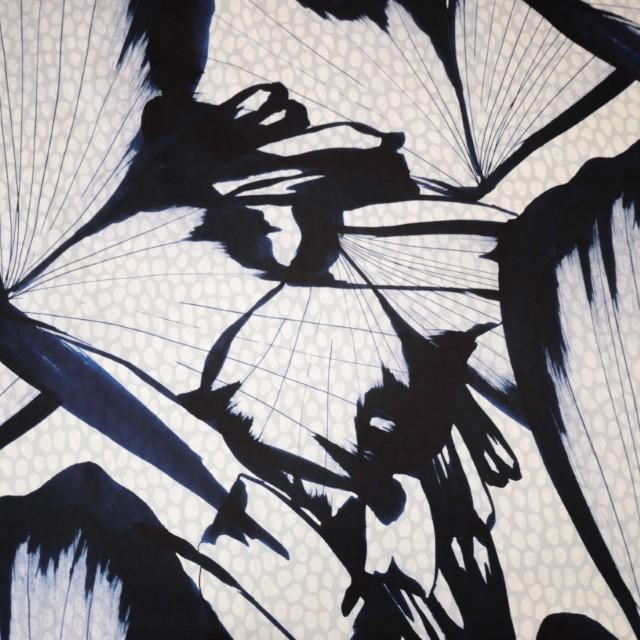 Stoff Polyester Doubleface Umbria navy/weiss - 0