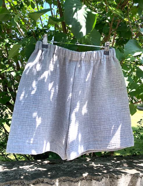 Musselin Shorts Grau meliert Grösse S