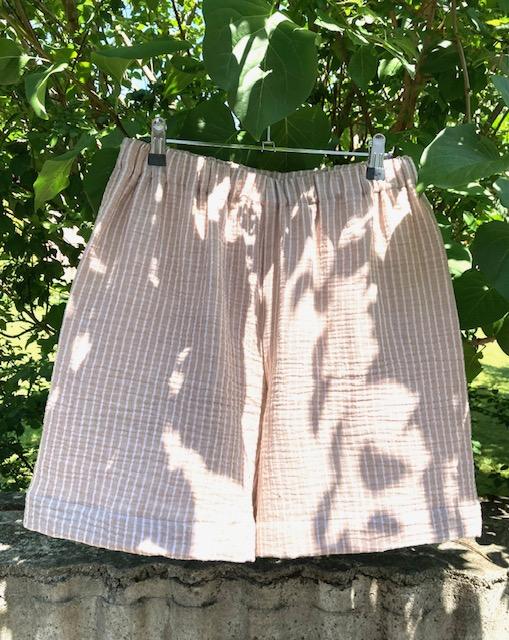 Musselin Shorts Streifen beige Grösse M